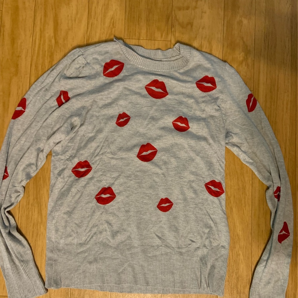 Red Lipstick Kiss Sweater